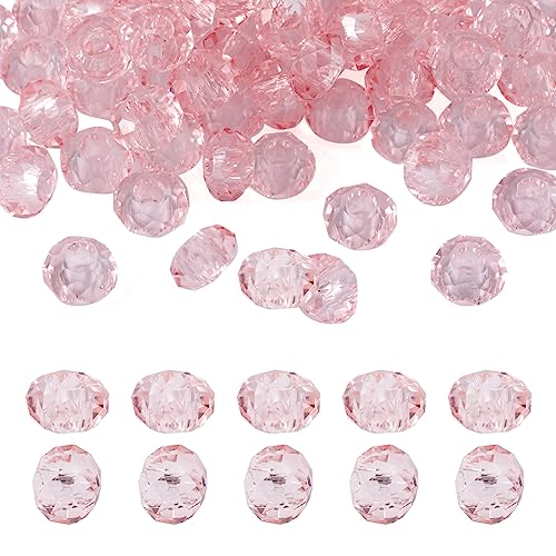 Spritewelry 100 Stück rosa Glasperlen mit großem Loch, europäische Perlen, 14 mm, facettierte Glas-Rondelle, Kristallperlen für Bastelarbeiten, Armbänder, Halsketten, Ohrringe Spritewelry 100 Stück rosa Glasperlen mit großem Loch, europäische Perlen, 14 mm, facettierte Glas-Rondelle, Kristallperlen für Bastelarbeiten, Armbänder, Halsketten, Ohrringe von Spritewelry