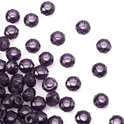 Spritewelry 100 Stück violette Glasperlen mit großem Loch, europäische Perlen, 14 mm, facettierte Glas-Rondelle, Kristallperlen für Bastelarbeiten, Armbänder, Halsketten, Ohrringe Spritewelry 100 Stück violette Glasperlen mit großem Loch, europäische Perlen, 14 mm, facettierte Glas-Rondelle, Kristallperlen für Bastelarbeiten, Armbänder, Halsketten, Ohrringe von Spritewelry