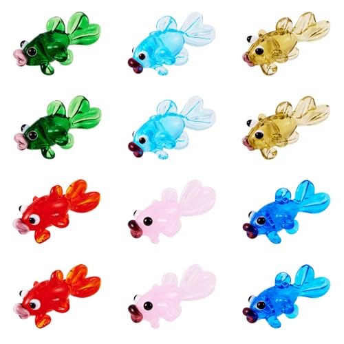 Spritewelry 12 Stück Lampwork-Goldfisch-Perlen, niedliche Tiere, Kristallglas, Fische, lose Abstandshalter, Perlen für DIY-Armbänder, Halsketten, Schmuckherstellung Spritewelry 12 Stück Lampwork-Goldfisch-Perlen, niedliche Tiere, Kristallglas, Fische, lose Abstandshalter, Perlen für DIY-Armbänder, Halsketten, Schmuckherstellung von Spritewelry