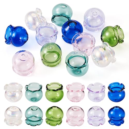 Spritewelry 12 x Blumen-Glasperlenkegel, verschiedene Blüten-Abstandshalter, Perlenkappen für DIY-Ohrringe, Halsketten, Windspiele, Schmuckherstellung, 6 Farben, 15 x 16 mm Spritewelry 12 x Blumen-Glasperlenkegel, verschiedene Blüten-Abstandshalter, Perlenkappen für DIY-Ohrringe, Halsketten, Windspiele, Schmuckherstellung, 6 Farben, 15 x 16 mm von Spritewelry