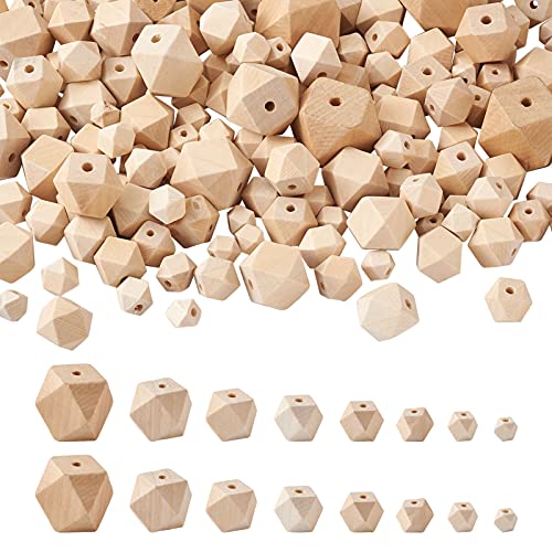 Spritewelry 145 Stück Polygon-Holzperlen, facettiert, geometrisch, lose Abstandshalter für Schmuckherstellung, Handwerk, Heimdekoration, 145 Stück Spritewelry 145 Stück Polygon-Holzperlen, facettiert, geometrisch, lose Abstandshalter für Schmuckherstellung, Handwerk, Heimdekoration, 145 Stück von Spritewelry