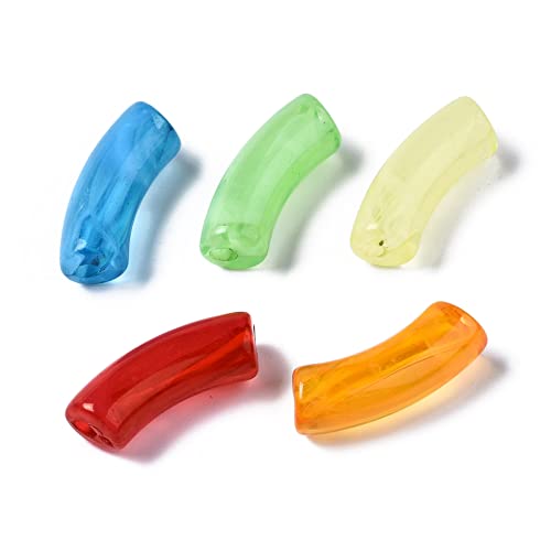 Spritewelry 155 Stück/500 g transparente Acrylperlen, Nachahmung, Edelstein, gebogene Röhrenperlen, glatte Oberfläche, lose Abstandshalter für DIY-Armbänder, Schmuck, Bastelbedarf, gemischte Farben Spritewelry 155 Stück/500 g transparente Acrylperlen, Nachahmung, Edelstein, gebogene Röhrenperlen, glatte Oberfläche, lose Abstandshalter für DIY-Armbänder, Schmuck, Bastelbedarf, gemischte Farben von Spritewelry