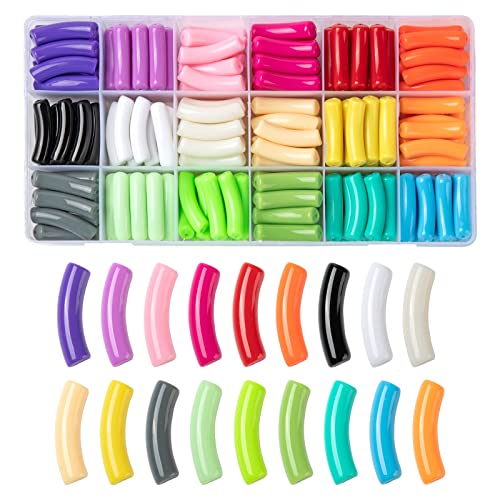 Spritewelry 180 Stück, 18 Farben, undurchsichtige Acrylperlen, gebogene Röhrenperlen, DIY-Schmuckherstellung, Kits für Halsketten, Armbänder, Schmuckherstellung, gemischte Farben, Loch: 1,8 mm Spritewelry 180 Stück, 18 Farben, undurchsichtige Acrylperlen, gebogene Röhrenperlen, DIY-Schmuckherstellung, Kits für Halsketten, Armbänder, Schmuckherstellung, gemischte Farben, Loch: 1,8 mm von Spritewelry