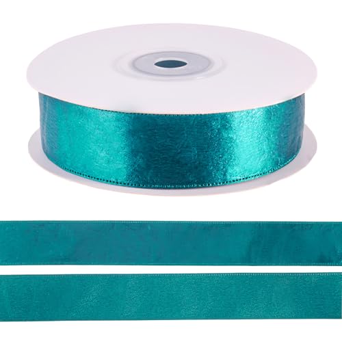 Spritewelry 20 Yards Kunstlederband 25 mm breit Kunstleder Polyester Band Gürtel Streifen für Geschenkverpackungen Weihnachtsdeko Schleifen Blumenstrauß Handwerk Blaugrün von Spritewelry