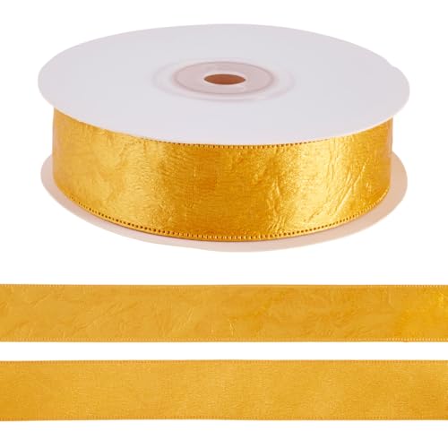 Spritewelry 20 Yards Kunstlederband 25 mm breit Kunstleder Polyester Band Gürtel Streifen für Geschenkverpackungen Weihnachtsdeko Schleifen Blumenstrauß Handwerk Goldenrod von Spritewelry