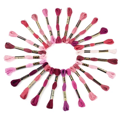 Spritewelry 24 Knäuel Sticktwist rosa Kreuzstichfäden Freundschaftsarmband Faden Schnüre zum Stricken DIY Handwerk Projekt Nähzubehör Spritewelry 24 Knäuel Sticktwist rosa Kreuzstichfäden Freundschaftsarmband Faden Schnüre zum Stricken DIY Handwerk Projekt Nähzubehör von Spritewelry