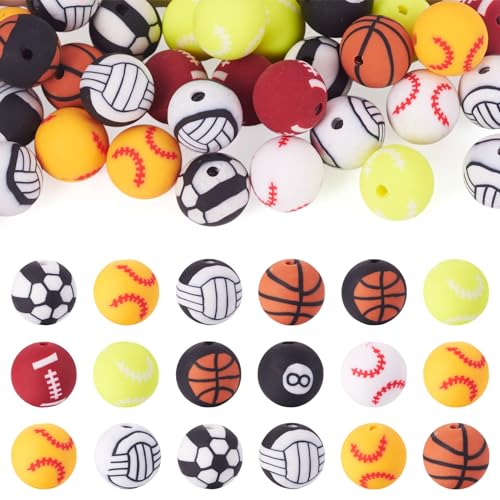 Spritewelry 30 Stück Sportbälle, Polymer-Ton, Perlen, Baseball, Basketball, Rugby, Volleyball, Fußball, runde Perlen, Ballspiele, lose Abstandshalter für Schmuckherstellung, 9,5–10 mm Spritewelry 30 Stück Sportbälle, Polymer-Ton, Perlen, Baseball, Basketball, Rugby, Volleyball, Fußball, runde Perlen, Ballspiele, lose Abstandshalter für Schmuckherstellung, 9,5–10 mm von Spritewelry