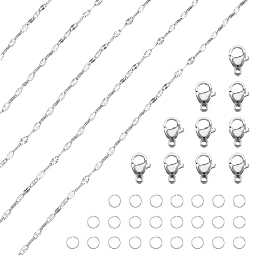Spritewelry 304 Edelstahl-Ketten, gelötete Schmuckketten, Metallketten, Rolle mit Karabinerverschlüssen, Biegeringe für Halskette, Schmuck, Armband, Ohrringe, Choker, Zubehör, Handwerk, 100 m Spritewelry 304 Edelstahl-Ketten, gelötete Schmuckketten, Metallketten, Rolle mit Karabinerverschlüssen, Biegeringe für Halskette, Schmuck, Armband, Ohrringe, Choker, Zubehör, Handwerk, 100 m von Spritewelry