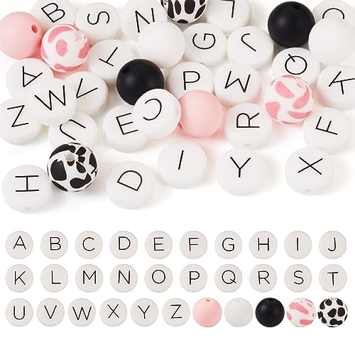 Spritewelry 36 Stück Buchstaben-Silikonperlen, flach, rund, Alphabet-Perlen, bunte Silikonperlen, Gummi-Abstandshalter für Schlüsselanhänger, Armband, Schlüsselband, Schmuckherstellung Spritewelry 36 Stück Buchstaben-Silikonperlen, flach, rund, Alphabet-Perlen, bunte Silikonperlen, Gummi-Abstandshalter für Schlüsselanhänger, Armband, Schlüsselband, Schmuckherstellung von Spritewelry