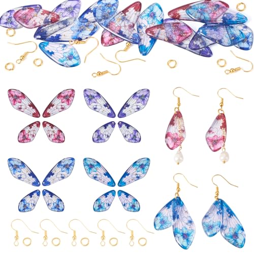 Spritewelry 4 Sets Schmetterlingsflügel-Anhänger, bunte Insekten, Libellenflügel, Anhänger-Set mit Ohrringhaken, Sprungringe für Schmuckherstellung Spritewelry 4 Sets Schmetterlingsflügel-Anhänger, bunte Insekten, Libellenflügel, Anhänger-Set mit Ohrringhaken, Sprungringe für Schmuckherstellung von Spritewelry