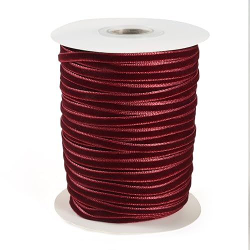 Spritewelry 45,7 m rotes Samtband, 3 mm, Vintage-Satinband, Dekoration, Spitzenborte für Geschenkverpackungen, Weihnachtskranz, Schleife, DIY, Basteln, Nähen Spritewelry 45,7 m rotes Samtband, 3 mm, Vintage-Satinband, Dekoration, Spitzenborte für Geschenkverpackungen, Weihnachtskranz, Schleife, DIY, Basteln, Nähen von Spritewelry