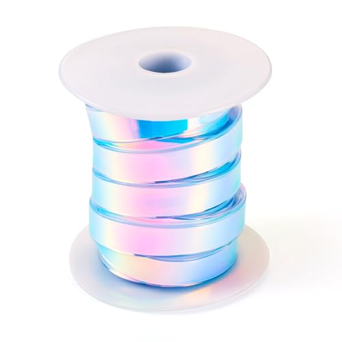 Spritewelry 5 m langes Kunststoff-Schlüsselband, flach, zum Schnüren, schillerndes Band für Bastelarbeiten, Schlüsselbänder, Armbänder, Halsketten, Schmuckherstellung, 12 mm von Spritewelry