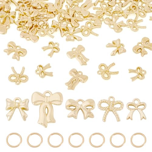 Spritewelry 50 Stück Schleifen-Anhänger aus Legierung mit offenen Binderingen für Ohrringe, Armbänder, Halsketten, Schlüsselanhänger, Schmuckherstellung Spritewelry 50 Stück Schleifen-Anhänger aus Legierung mit offenen Binderingen für Ohrringe, Armbänder, Halsketten, Schlüsselanhänger, Schmuckherstellung von Spritewelry