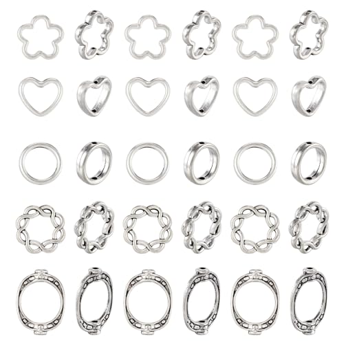 Spritewelry 50 Stück tibetische Perlenrahmen Antik Silber Doppellochperlen Legierung Runde Herz Rahmenverbinder für Schmuckherstellung Ohrringe Halskette Armbänder Schlüsselanhänger DIY Handwerk Spritewelry 50 Stück tibetische Perlenrahmen Antik Silber Doppellochperlen Legierung Runde Herz Rahmenverbinder für Schmuckherstellung Ohrringe Halskette Armbänder Schlüsselanhänger DIY Handwerk von Spritewelry