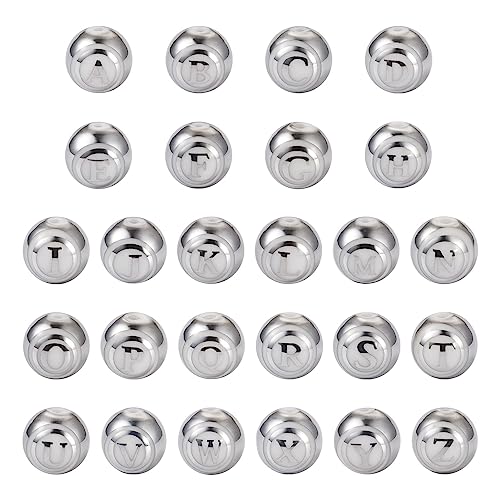 Spritewelry 52 Stück 10mm Glasperlen Runde Alphabet Glasperlen Silber Anfangsbuchstabe lose Zwischenperlen Frauen Männer DIY Brief Halskette Armband Schmuckherstellung Spritewelry 52 Stück 10mm Glasperlen Runde Alphabet Glasperlen Silber Anfangsbuchstabe lose Zwischenperlen Frauen Männer DIY Brief Halskette Armband Schmuckherstellung von Spritewelry