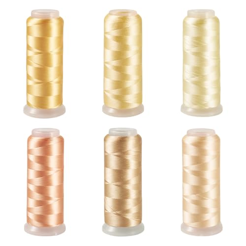 Spritewelry 6 Rollen Stickgarn aus Seide, Samt, Seide, Orange, Polyester, Stickmaschinengarn, String-Set zum Stricken, Nähen, Basteln, 1600 m/Rolle Spritewelry 6 Rollen Stickgarn aus Seide, Samt, Seide, Orange, Polyester, Stickmaschinengarn, String-Set zum Stricken, Nähen, Basteln, 1600 m/Rolle von Spritewelry