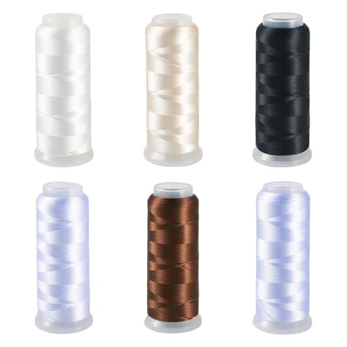 Spritewelry 6 Rollen Stickgarn aus Seide, Samt, Seide, schwarz, weiß, braun, Polyester, Stickmaschinengarn, String-Set zum Stricken, Nähen, Basteln, 1600 m/Rolle Spritewelry 6 Rollen Stickgarn aus Seide, Samt, Seide, schwarz, weiß, braun, Polyester, Stickmaschinengarn, String-Set zum Stricken, Nähen, Basteln, 1600 m/Rolle von Spritewelry