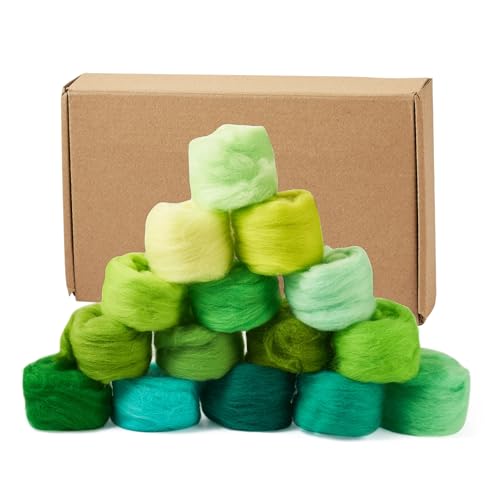 Spritewelry 75 g Wollgarn, 15 Farben, grün, Nadelfilzwolle, grobes Garn zum Nadelfilzen, Nassfilzen, Heimwerken, Handspinnen Spritewelry 75 g Wollgarn, 15 Farben, grün, Nadelfilzwolle, grobes Garn zum Nadelfilzen, Nassfilzen, Heimwerken, Handspinnen von Spritewelry