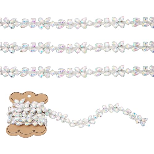 Spritewelry 91 cm Kristall-Strassbesatz Diamant-Strass-Cup-Kette für DIY-Schmuckherstellung, Nähen, Basteln, Hochzeit, Party-Dekoration von Spritewelry