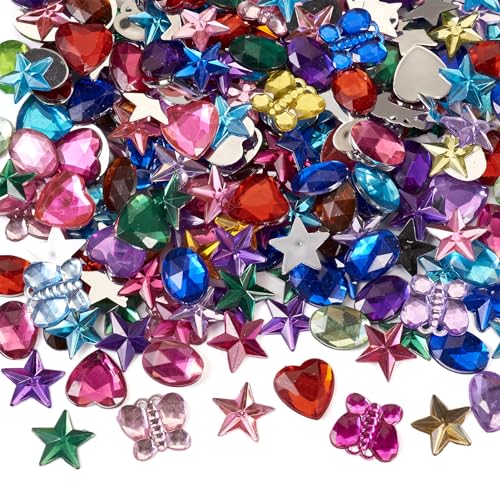 Spritewelry Acryl-Strass-Cabochons, verschiedene bunte flache Rückseite, Herz, Stern, Schmetterling, Edelsteine für Schmuckherstellung, Basteln, Nagelkunst, Kleidung, Dekoration, 600 Stück Spritewelry Acryl-Strass-Cabochons, verschiedene bunte flache Rückseite, Herz, Stern, Schmetterling, Edelsteine für Schmuckherstellung, Basteln, Nagelkunst, Kleidung, Dekoration, 600 Stück von Spritewelry