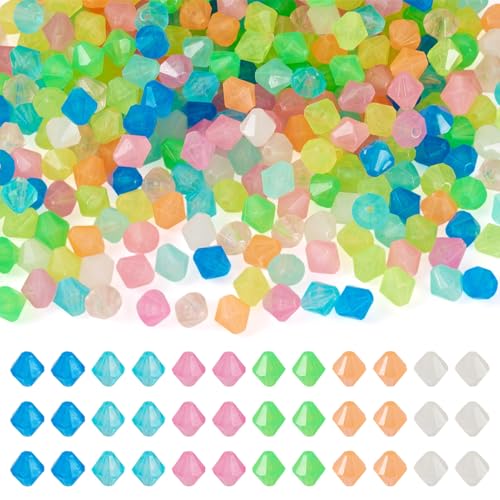 Spritewelry Acrylperlen, leuchtet im Dunkeln, facettiert, Doppelkegel, lose Abstandshalter für Schlüsselanhänger, Schlüsselbänder, Armbänder, Schmuckherstellung, 8 x 8 mm, 500 Stück Spritewelry Acrylperlen, leuchtet im Dunkeln, facettiert, Doppelkegel, lose Abstandshalter für Schlüsselanhänger, Schlüsselbänder, Armbänder, Schmuckherstellung, 8 x 8 mm, 500 Stück von Spritewelry