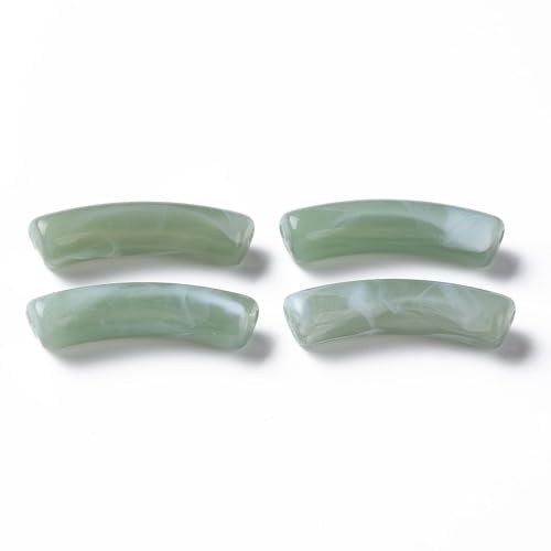 Spritewelry Acrylröhren-Perlen, Bambus-Armband, Armreif, gebogene Röhrenperlen, klobige Nudelperlen für DIY-Freundschaftsarmbänder, Schmuckherstellung (Dunkelmeergrün), 345 Stück von Spritewelry
