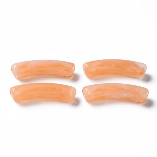 Spritewelry Acrylröhren-Perlen, Bambus-Armband, Armreif, gebogene Röhrenperlen, klobige Nudelperlen für DIY-Freundschaftsarmbänder, Schmuckherstellung (helles Lachs) von Spritewelry