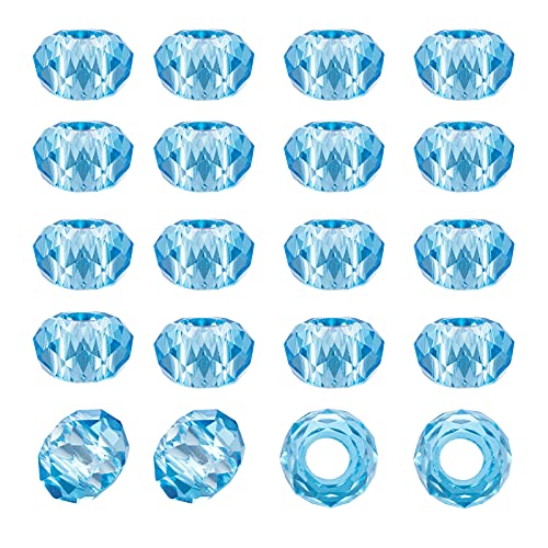 Spritewelry Blaue Glasperlen, großes Loch, europäische Perlen, 14 mm, facettierte Rondelle, Kristallglasperlen für Bastelarbeiten, Armbänder, Halsketten, Ohrringe, 100 Stück Spritewelry Blaue Glasperlen, großes Loch, europäische Perlen, 14 mm, facettierte Rondelle, Kristallglasperlen für Bastelarbeiten, Armbänder, Halsketten, Ohrringe, 100 Stück von Spritewelry