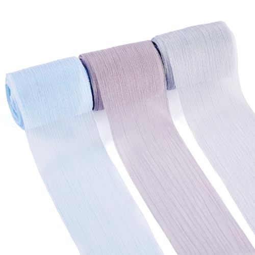 Spritewelry Chiffonband, 15 m, 3 Farben, Knisterstoff, Seidenbänder für Brautblumenstrauß, Hochzeit, Party, Einladungen, Dekoration, Geschenkverpackung Spritewelry Chiffonband, 15 m, 3 Farben, Knisterstoff, Seidenbänder für Brautblumenstrauß, Hochzeit, Party, Einladungen, Dekoration, Geschenkverpackung von Spritewelry