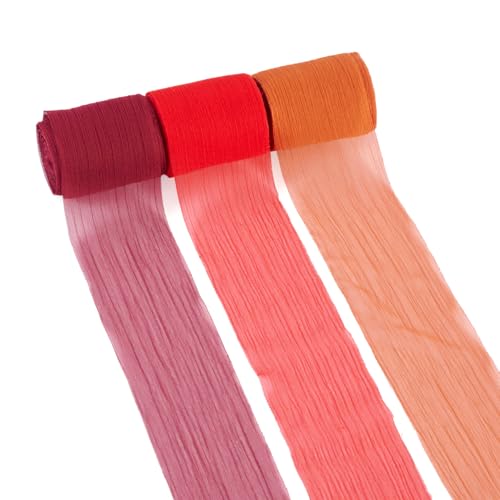 Spritewelry Chiffonband, 15 m, 3 Farben, Rot, Knisterstoff, Seidenbänder für Brautblumenstrauß, Weihnachten, Party, Einladungen, Dekoration, Geschenkverpackung Spritewelry Chiffonband, 15 m, 3 Farben, Rot, Knisterstoff, Seidenbänder für Brautblumenstrauß, Weihnachten, Party, Einladungen, Dekoration, Geschenkverpackung von Spritewelry