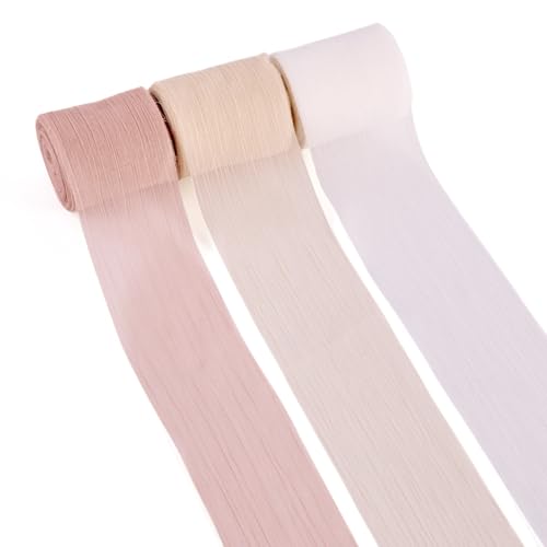 Spritewelry Chiffonband, plissiert, für Brautstrauß, Hochzeit, Party, Einladungen, Dekoration, Geschenkverpackung, 15 m, 3 Farben Spritewelry Chiffonband, plissiert, für Brautstrauß, Hochzeit, Party, Einladungen, Dekoration, Geschenkverpackung, 15 m, 3 Farben von Spritewelry