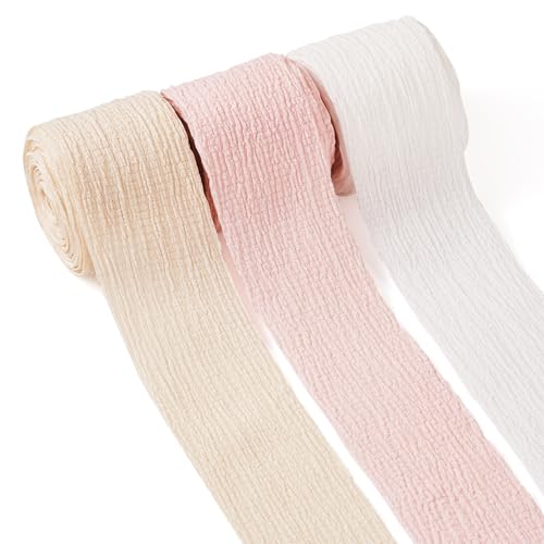 Spritewelry Chiffonband, plissiert, gefaltet, Seidenband für Geschenkverpackungen, Brautblumenstrauß, Hochzeitseinladungen, Dekoration, 9 m, 3 Farben Spritewelry Chiffonband, plissiert, gefaltet, Seidenband für Geschenkverpackungen, Brautblumenstrauß, Hochzeitseinladungen, Dekoration, 9 m, 3 Farben von Spritewelry