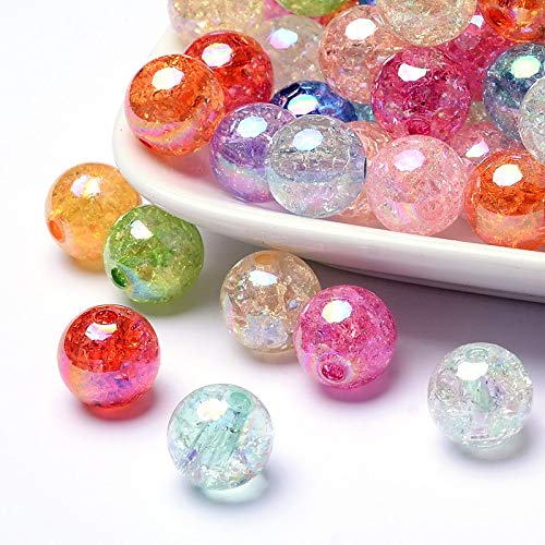 Spritewelry Craquelé-Glasperlen, 12 mm, Bubblegum, AB-Farbe, Transparent, Craquelé-Acrylperlen, Handgefertigt, für Schmuckherstellung, Loch: 2 mm, 50 Stück Spritewelry Craquelé-Glasperlen, 12 mm, Bubblegum, AB-Farbe, Transparent, Craquelé-Acrylperlen, Handgefertigt, für Schmuckherstellung, Loch: 2 mm, 50 Stück von Spritewelry
