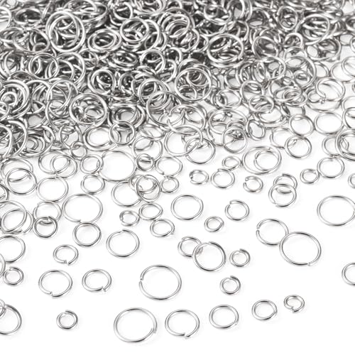 Spritewelry Edelstahl-Binderinge 2000 Stück, offene Binderinge 5 mm, 6 mm, 7 mm, 8 mm, 10 mm, runde Kettennetz-Verbinderringe für Schmuckherstellung, Halsketten, Armbänder, Ohrringe Spritewelry Edelstahl-Binderinge 2000 Stück, offene Binderinge 5 mm, 6 mm, 7 mm, 8 mm, 10 mm, runde Kettennetz-Verbinderringe für Schmuckherstellung, Halsketten, Armbänder, Ohrringe von Spritewelry
