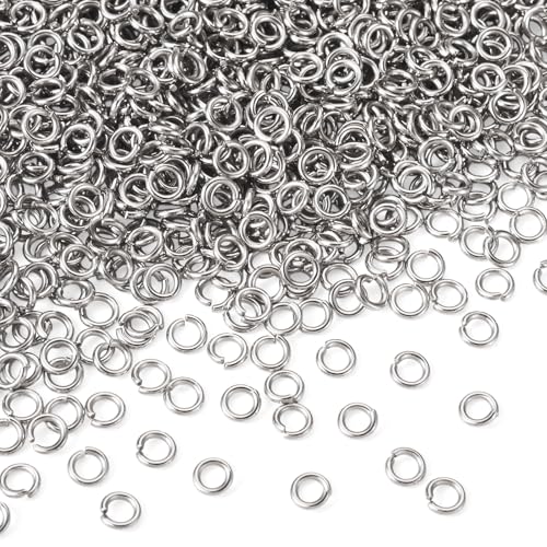 Spritewelry Edelstahl-Binderinge 2500 Stück, offene Binderinge, 5 mm, runde Kettennetz-Verbinderringe für Schmuckherstellung, Halsketten, Armbänder, Ohrringe von Spritewelry