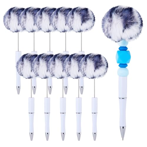 Spritewelry Flauschige Perlenstifte, Plüsch-Kugelschreiber, niedlicher Pompom-Stift, Schaft, Tintenroller für DIY, personalisierter Stift, Büro, Schulbedarf, Geisterweiß, 10 Stück Spritewelry Flauschige Perlenstifte, Plüsch-Kugelschreiber, niedlicher Pompom-Stift, Schaft, Tintenroller für DIY, personalisierter Stift, Büro, Schulbedarf, Geisterweiß, 10 Stück von Spritewelry