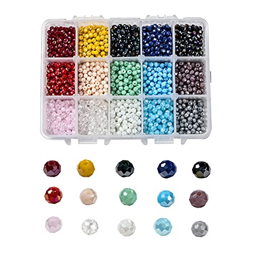 Spritewelry Galvanisierte Glasperlen, undurchsichtig, einfarbig, AB-farbig, facettierte Rondelle, 4 x 3 mm, Loch: 0,4 mm, lose Perlen für Armbänder, Halsketten, Ohrringe, 3000 Stück/Box, 15 Farben Spritewelry Galvanisierte Glasperlen, undurchsichtig, einfarbig, AB-farbig, facettierte Rondelle, 4 x 3 mm, Loch: 0,4 mm, lose Perlen für Armbänder, Halsketten, Ohrringe, 3000 Stück/Box, 15 Farben von Spritewelry