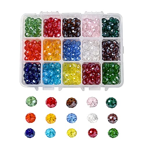 Spritewelry Galvanisierte Glasperlen in 15 Farben, glänzend, facettierte Rondelle, 8 x 6 mm, Loch: 1 mm, lose Perlen für Armbänder, Halsketten, Ohrringe, 450 Stück/Box Spritewelry Galvanisierte Glasperlen in 15 Farben, glänzend, facettierte Rondelle, 8 x 6 mm, Loch: 1 mm, lose Perlen für Armbänder, Halsketten, Ohrringe, 450 Stück/Box von Spritewelry
