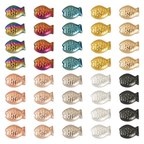 Spritewelry Glasfischperlen, Sommer, Ozean, Meerestiere, Fische, lose Abstandshalter, Perlen für DIY-Armbänder, Halsketten, Schmuckherstellung, 100 Stück von Spritewelry