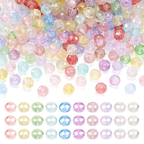Spritewelry Glasperlen für Schmuckherstellung, bunt, facettiert, Kristallperlen, lose Abstandshalter für Armbänder, Halsketten, Bastelarbeiten, 400 Stück von Spritewelry