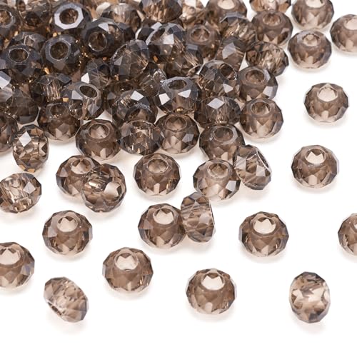 Spritewelry Glasperlen mit großem Loch, 14 mm, facettierte Glasperlen, Kristallperlen für Bastelarbeiten, Armbänder, Halsketten, Ohrringe, 100 Stück Spritewelry Glasperlen mit großem Loch, 14 mm, facettierte Glasperlen, Kristallperlen für Bastelarbeiten, Armbänder, Halsketten, Ohrringe, 100 Stück von Spritewelry
