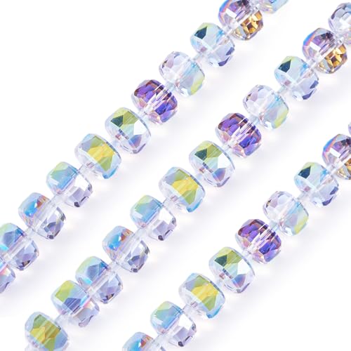 Spritewelry Heishi Abstandshalter-Perlen, 10 mm, regenbogenfarben, facettierte Glasperlen, flach, rund, klar, bunt, für Armband, Halskette, Schmuckherstellung, Loch: 1,2 mm, 60 Stück Spritewelry Heishi Abstandshalter-Perlen, 10 mm, regenbogenfarben, facettierte Glasperlen, flach, rund, klar, bunt, für Armband, Halskette, Schmuckherstellung, Loch: 1,2 mm, 60 Stück von Spritewelry