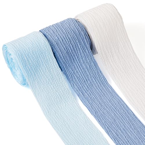 Spritewelry Knitter-Chiffonband, 9 m, 3 Farben, plissiert, zerknittert, Seidenband für Geschenkverpackungen, Brautblumenstrauß, Hochzeitseinladungen, Dekoration Spritewelry Knitter-Chiffonband, 9 m, 3 Farben, plissiert, zerknittert, Seidenband für Geschenkverpackungen, Brautblumenstrauß, Hochzeitseinladungen, Dekoration von Spritewelry