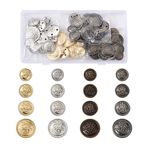 Spritewelry Knöpfe aus Legierung, goldfarben, silberfarben, Vintage, tibetisches Leder, Nieten, dekorative Nieten für Lederkleidung, Tasche, 64 Stück Spritewelry Knöpfe aus Legierung, goldfarben, silberfarben, Vintage, tibetisches Leder, Nieten, dekorative Nieten für Lederkleidung, Tasche, 64 Stück von Spritewelry