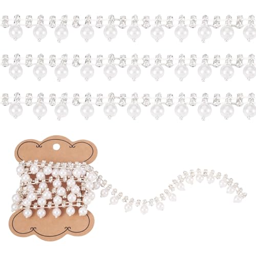 Spritewelry Kristallglas-Strass-Cup-Ketten, Diamantbesatz mit Kunstperlen, für selbstgemachte Schmuckherstellung, Hochzeit, Party, Dekoration, 91 cm Spritewelry Kristallglas-Strass-Cup-Ketten, Diamantbesatz mit Kunstperlen, für selbstgemachte Schmuckherstellung, Hochzeit, Party, Dekoration, 91 cm von Spritewelry