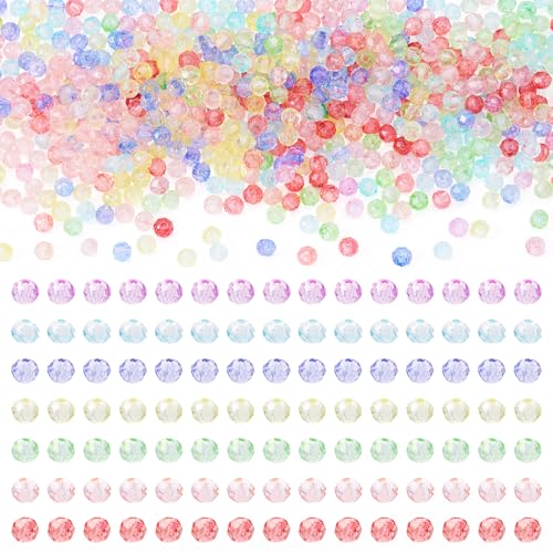 Spritewelry Kristallglasperlen für Schmuckherstellung, bunt, facettiert, lose Abstandshalter, Perlen für Armbänder, Halsketten, Bastelarbeiten, 595 Stück von Spritewelry