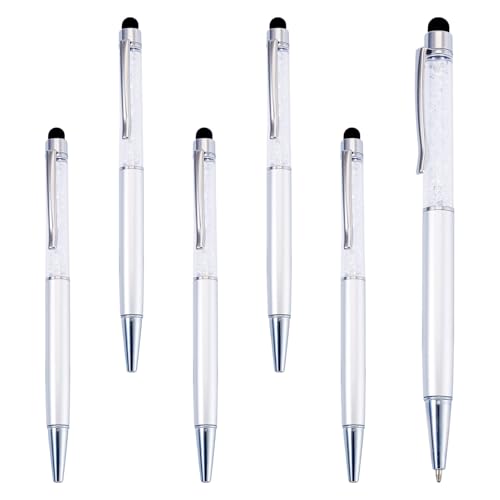 Spritewelry Kunststoff-Kugelschreiber, Kristall-Diamant-Kugelschreiber, funkelnd, einziehbar, schwarze Tinte, Kugelschreiber für Büro, Schule, Dekorationen, Zubehör, Orange, 5 Stück von Spritewelry