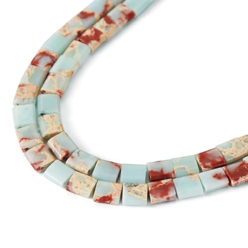 Spritewelry Miyuki Tila-Perlen, Aqua-Terra-Jaspis, 2 Löcher, rechteckig, zwei Löcher, Trägerperlen für Armbänder, Schmuckherstellung, mehrsträngige Verbindung, 1 Strang, Hellgrün von Spritewelry