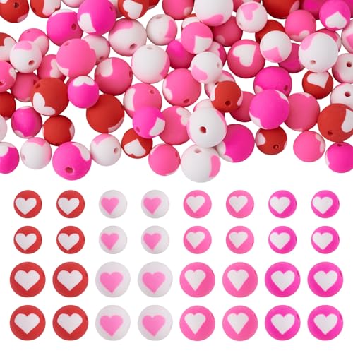 Spritewelry Modelliermassen-Perlen mit Herzmuster, 8–10 mm, runde Kugeln, Abstandshalter, niedliches Tonperlen-Set für Bastelarbeiten, Valentinstag, Armbänder, Schmuckherstellung, 80 Stück Spritewelry Modelliermassen-Perlen mit Herzmuster, 8–10 mm, runde Kugeln, Abstandshalter, niedliches Tonperlen-Set für Bastelarbeiten, Valentinstag, Armbänder, Schmuckherstellung, 80 Stück von Spritewelry