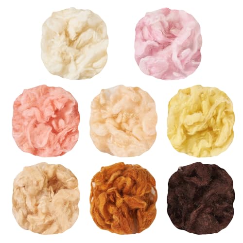 Spritewelry Nadelfilzwolle, 40 g, Wolle zum Nadelfilzen, mehrfarbig, weiche Spinnwolle, Großpackung zum Filzen, Basteln, Handspinnzubehör von Spritewelry